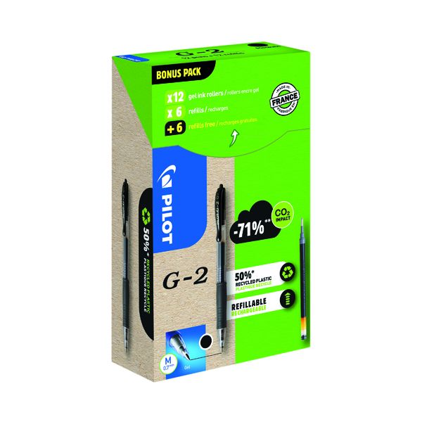 Pilot G-2 12 Rbal 12 Refil Blk Pk24 image