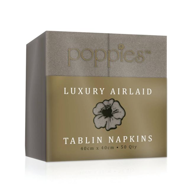 Poppies Tablin Napkins 8 Fold 40cm Mocha (Pack of 500) 4048MO image 1