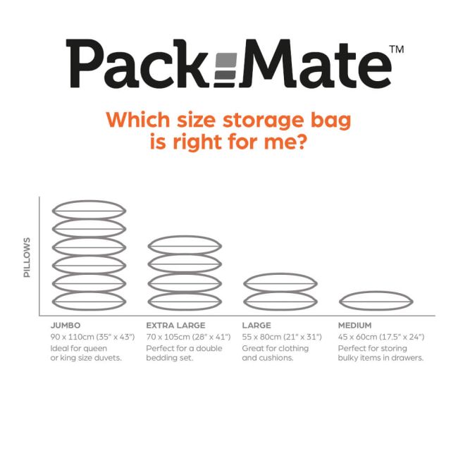 Packmate Large Flat Vacuum Storage Bags (Pack of 2) C40406-GRE image 3
