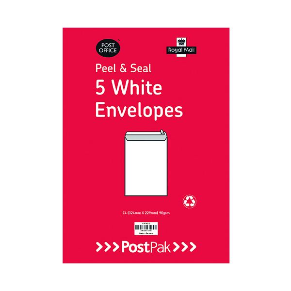 C4 P/Seal Wht 90gsm Env Pack 5 x40 image