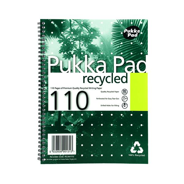 Pukka Recycled Wirebound Pad A4 Pk3 image