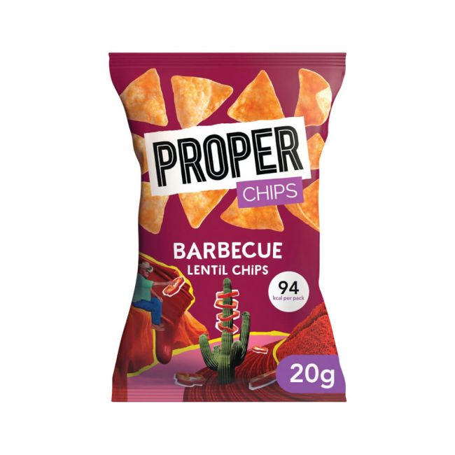 Proper Chips Lentil Chips Barbecue 20g (Pack of 24) 12296 image 1