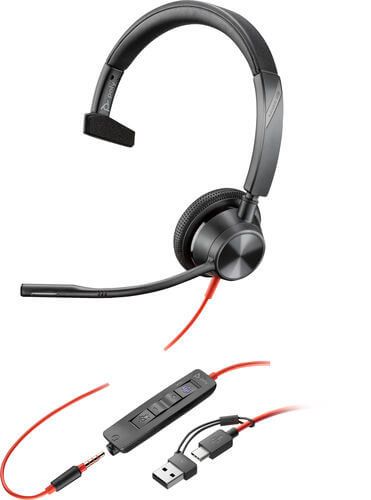 Poly Blackwire 3315 Monaural MS USB-C/A +3.5mm Headset 8X218AA image 1