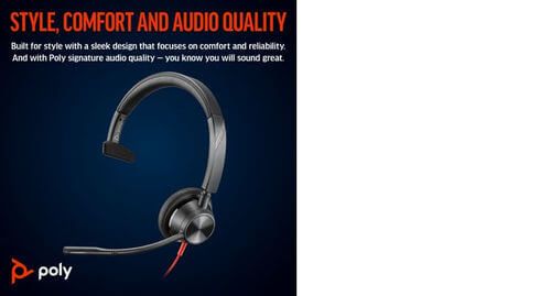 Poly Blackwire 3315 Monaural MS USB-C/A +3.5mm Headset 8X218AA image 3