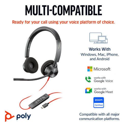 Poly Blackwire 3320 Stereo USB-C/A Headset 8X219AA image 2