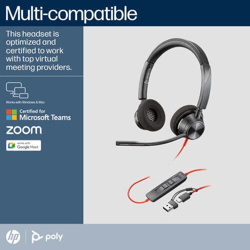 Poly Blackwire 3320 Stereo MS USB-C/A Headset 8X220AA image 2