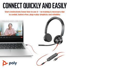 Poly Blackwire 3325 Stereo UC USB-C/A +3.5mm Headset 8X221AA image 2