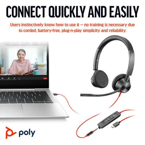 Poly Blackwire 3325 Stereo UC USB-C/A +3.5mm Headset 8X221AA image 8