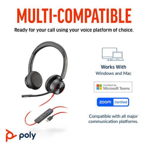 Poly Blackwire 8225 Stereo UC USB-C/A Headset 8X223AA image 3