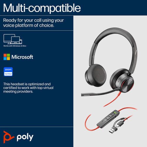 Poly Blackwire 8225 Stereo UC USB-C/A Headset 8X223AA image 6