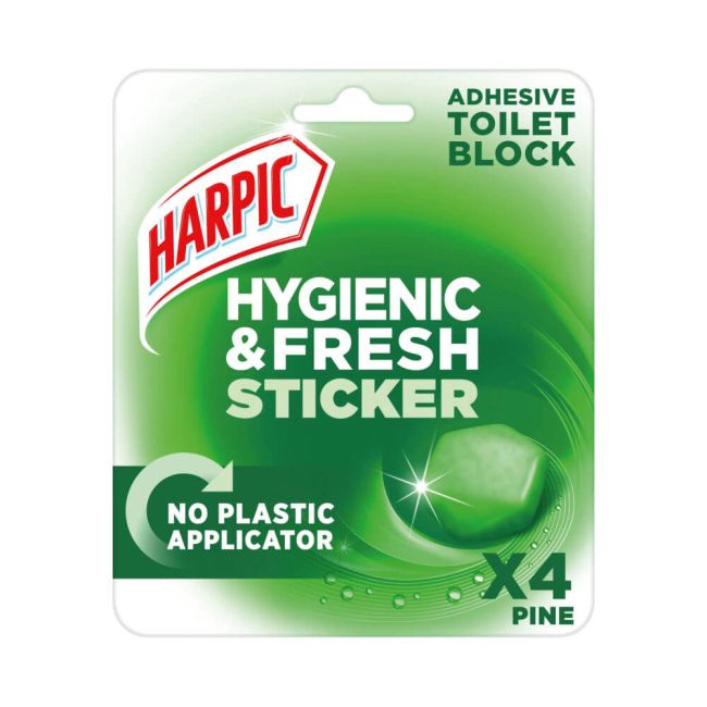 Harpic Hygienic Fresh Sticker Adhesive Toilet Block Pine (Pack of 6) 3275287 image 1