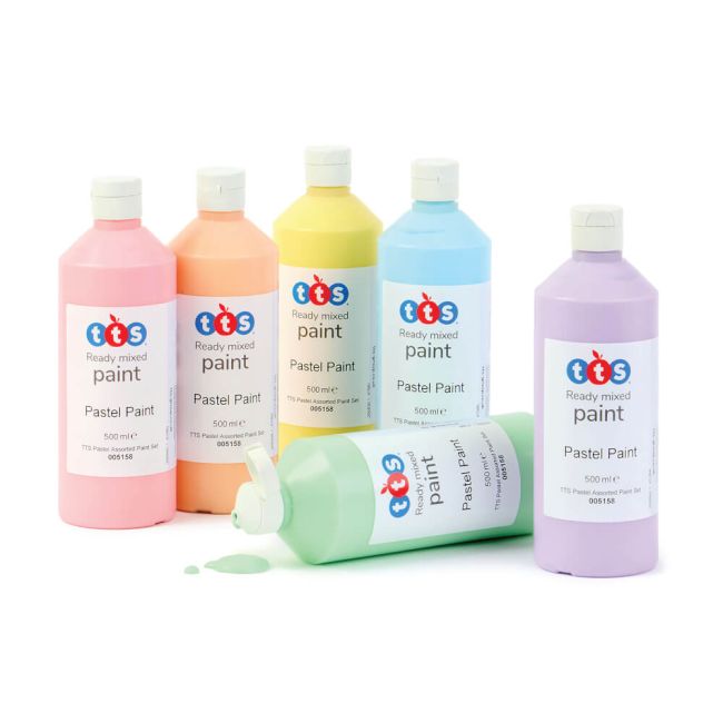 Ready Mixed Paint 500ml Pastel Assorted (Pack of 6) 005158 image 1