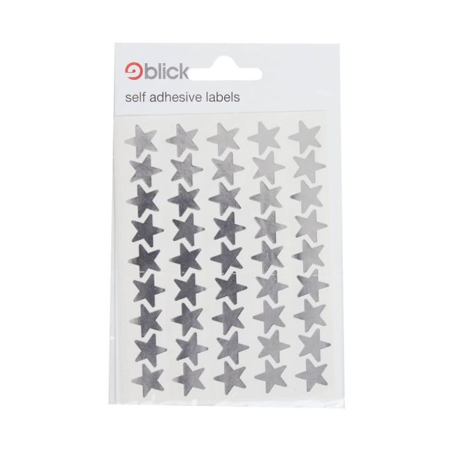 Blick Labels Metallic Stars Silver 14mm 135 Stickers RS025955 image 1