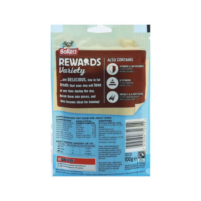 Bakers Rewards Variety Dog Treats with Beef Chicken and Lamb 100g (Pack of 18) 540551 image 2