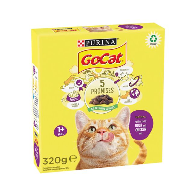 Go-Cat 1 Years + with a Chicken and Duck Mix 320g (Pack of 6) 261446 image 1