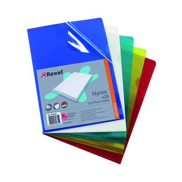 Rexel Nyrex Cut Flush Folder A4 Ast image