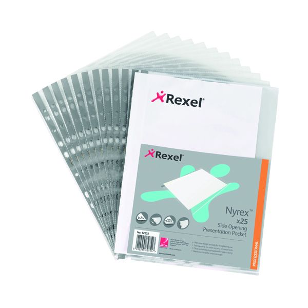 Rexel Nyrex A4 Pocket Gry Left Pk25 image