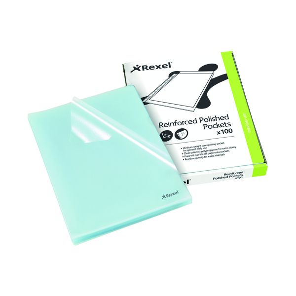 Rexel Cut Flush Folders A4 Clr Pk100 image
