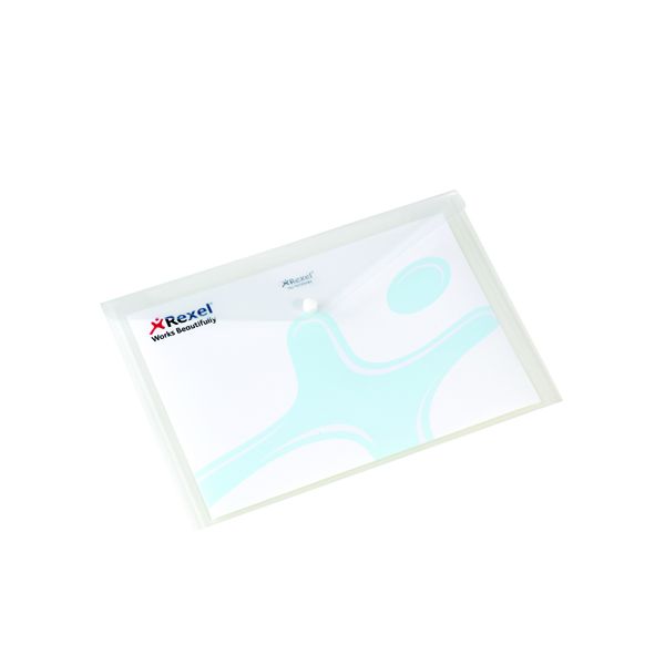 Rexel Popper Folder A4 Clear Wht Pk5 image