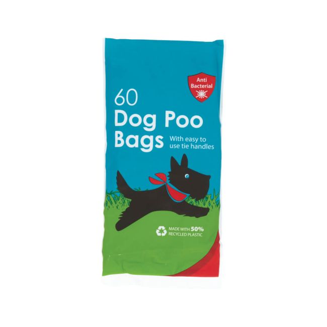 Safewrap Antibacterial Tie Handle Dog Poo Bags (Pack of 60) RY11532-S image 1
