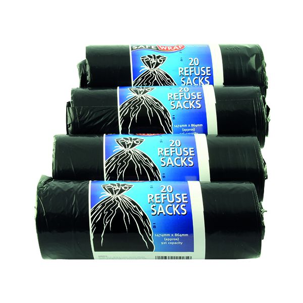 Refuse Sacks Roll 20 Pk4 Stnd Black image