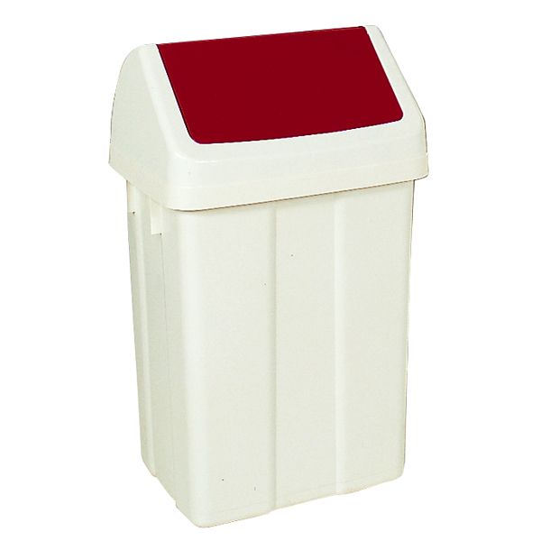 50 Litre Swing Bin White/Red 330352 image