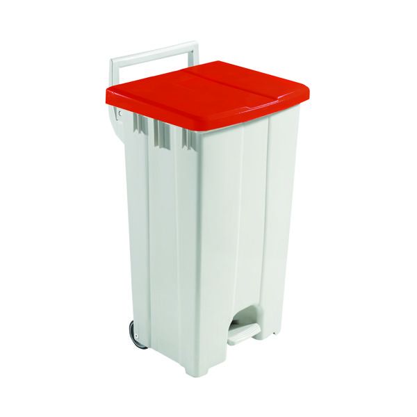 90L Mobile Pedal Bin Lid Red 357004 image