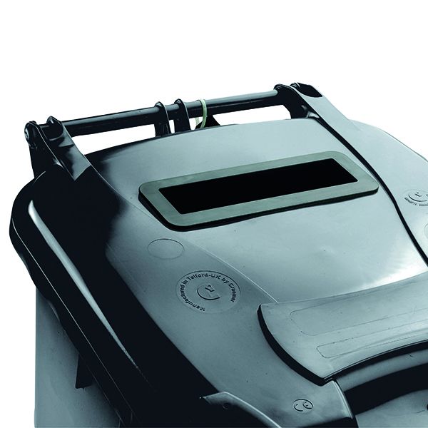 120L Locked Grey Wheelie Bin 377879 image