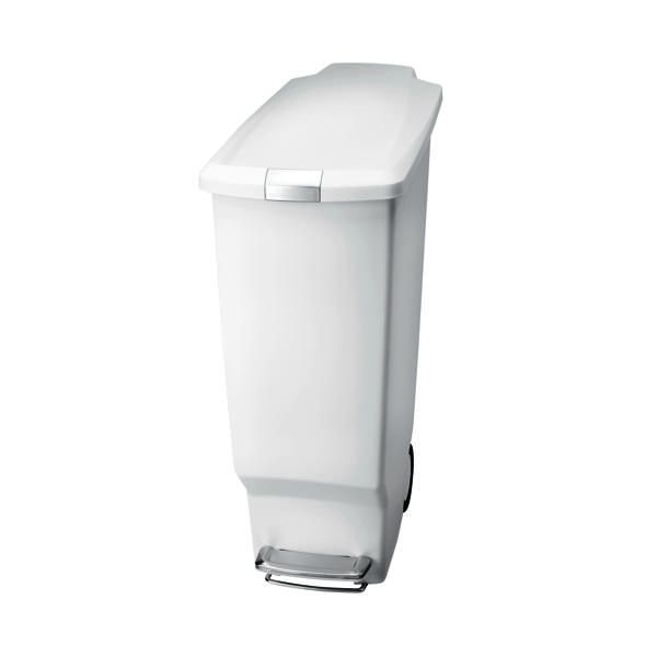 Slim White Pedal Bin 40L 382649 image