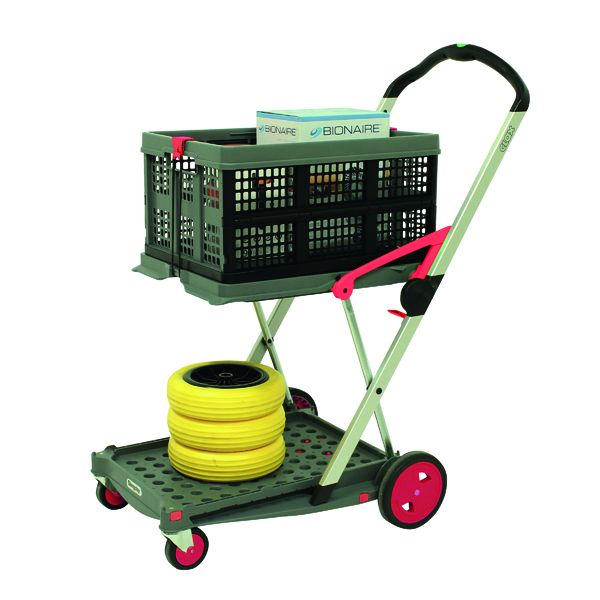 Clax Folding Trolley and Box Gry/Rd image