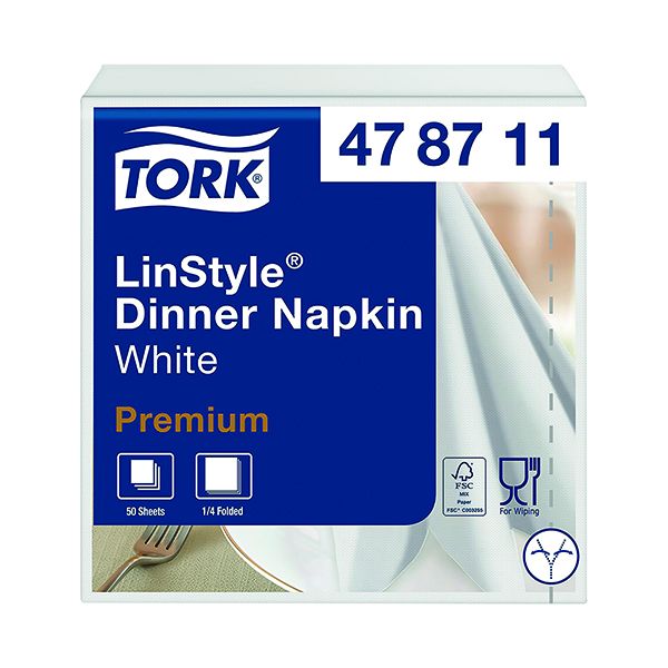 Tork Linstyle Dinner Napkins Wht P50 image
