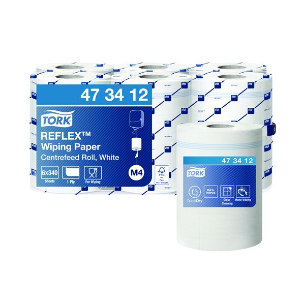 Tork Reflex Centrefd Roll 1Ply Wh P6 image