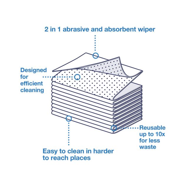 Tork 2 in 1 Scouring and Cleaning Cloth White 450150 (Pack of 360) image 4