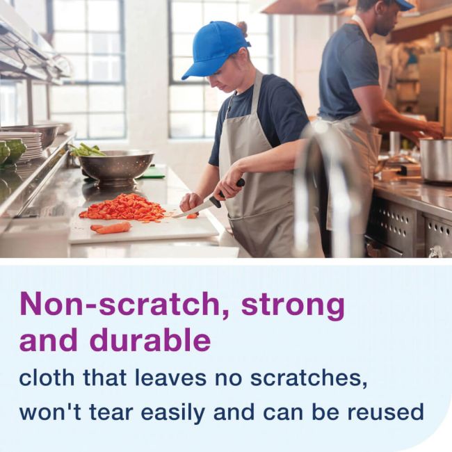Tork 2 in 1 Scouring and Cleaning Cloth White 450150 (Pack of 360) image 6