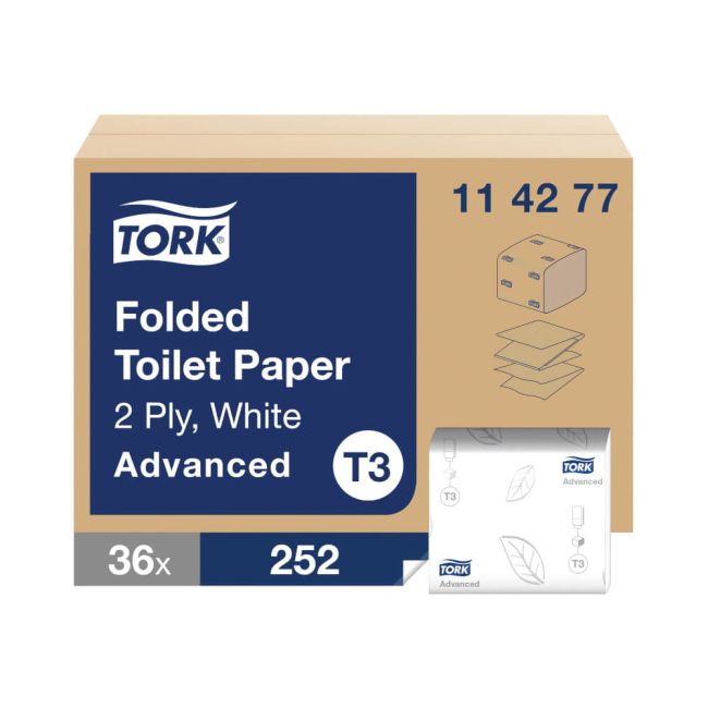 Tork Folded Toilet Paper White (Pack of 8712) 114277 image 1