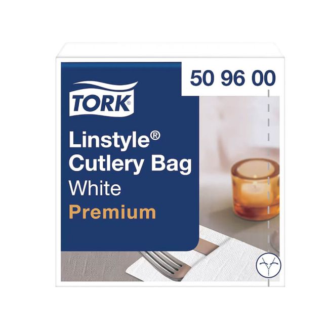 Tork Linstyle Cutlery Bag White (Pack of 50) 509600 image 1