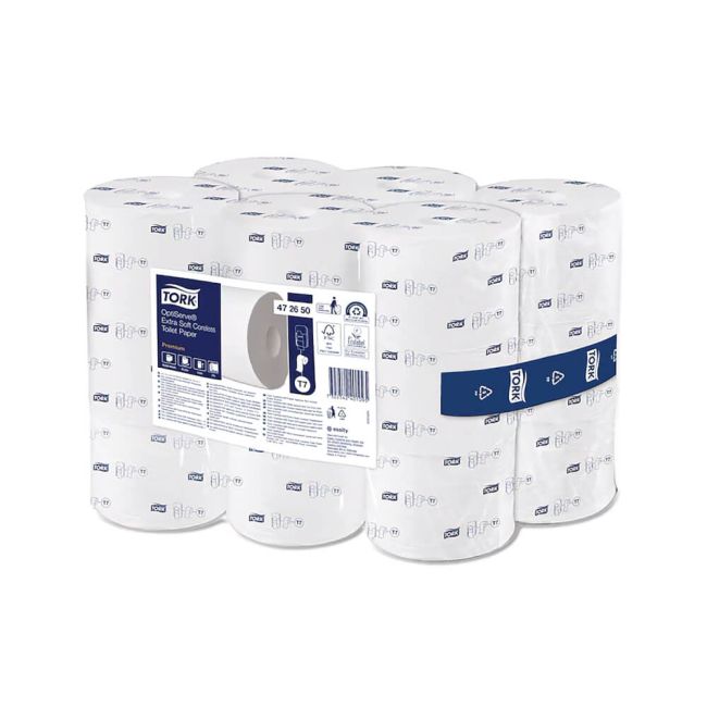 Tork OptiServe Coreless Extra Soft Premium 3-Ply Toilet Paper Rolls (Pack of 18) 472650 image 1