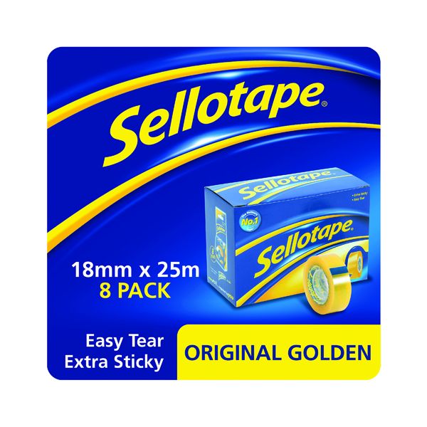 Sellotape Golden 18mm/25m Tape Pk8 image