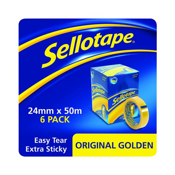 Sellotape Golden Tape 24mmx50m Pk6 image