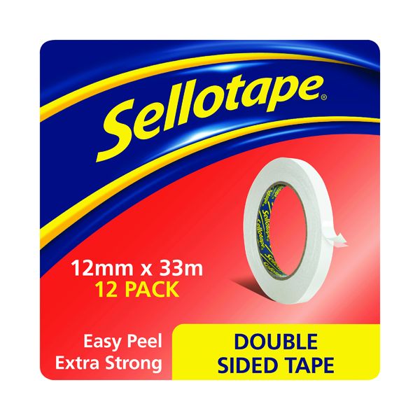 Sellotape Dbl Sided 12mm Tape Pk12 image