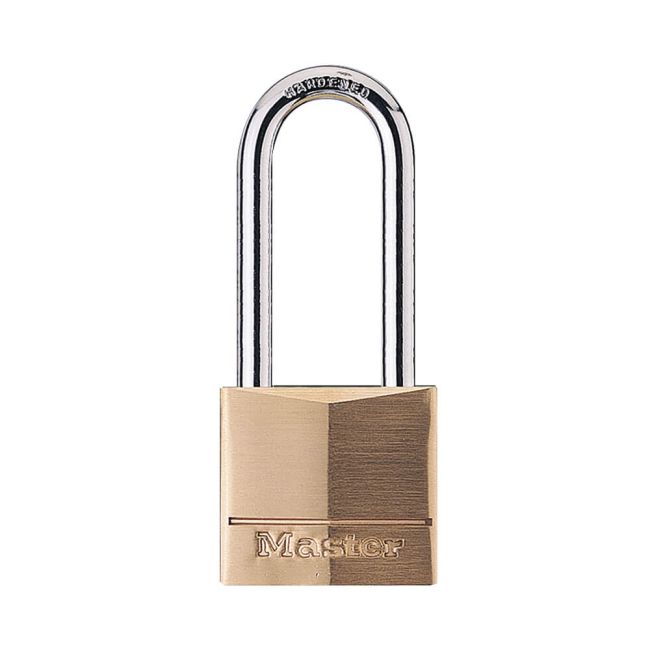 Master Lock 40mm Brass Padlock with 2 Keys Long Shackle 140EURDLH image 1