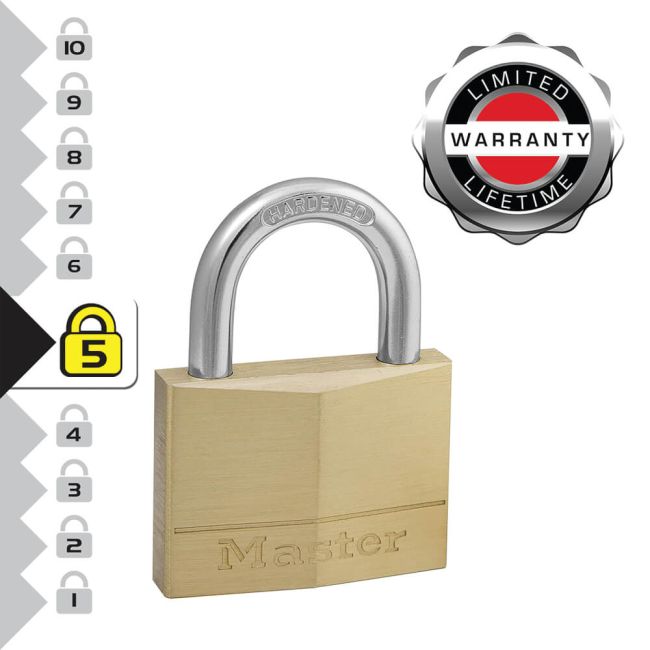 Master Lock 50mm Brass Padlock with 2 Keys 150EURD image 2