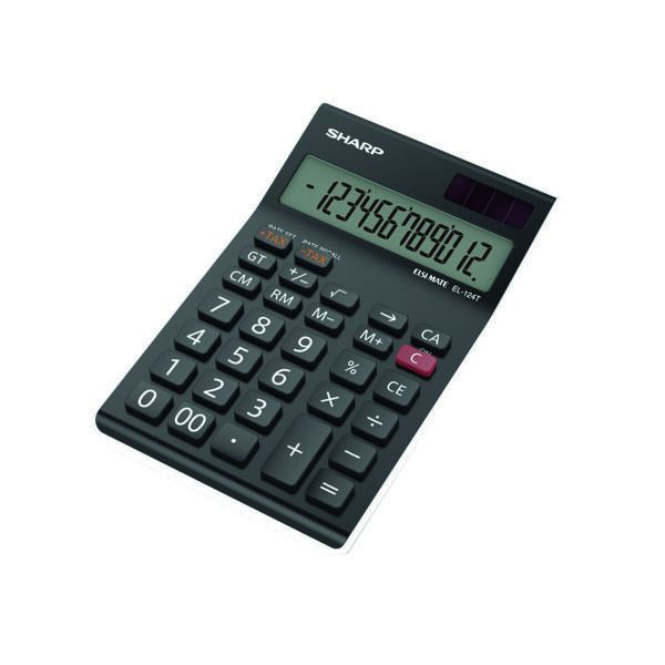 Sharp El124At Desk Calc El124Atwh image