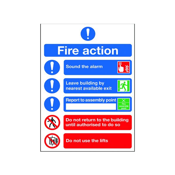 Fire Action Symbolised Sign A5 image