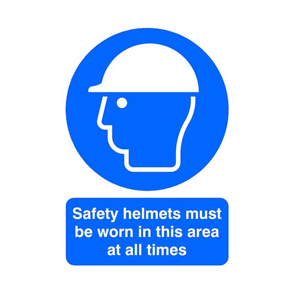 Signslab A4 Sfty Helmet M/B/Worn Pvc image