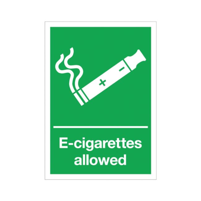 Signs and Labels E-Cigarettes Allowed Sign Rigid Plastic 210x148mm EL002A5RP image 1
