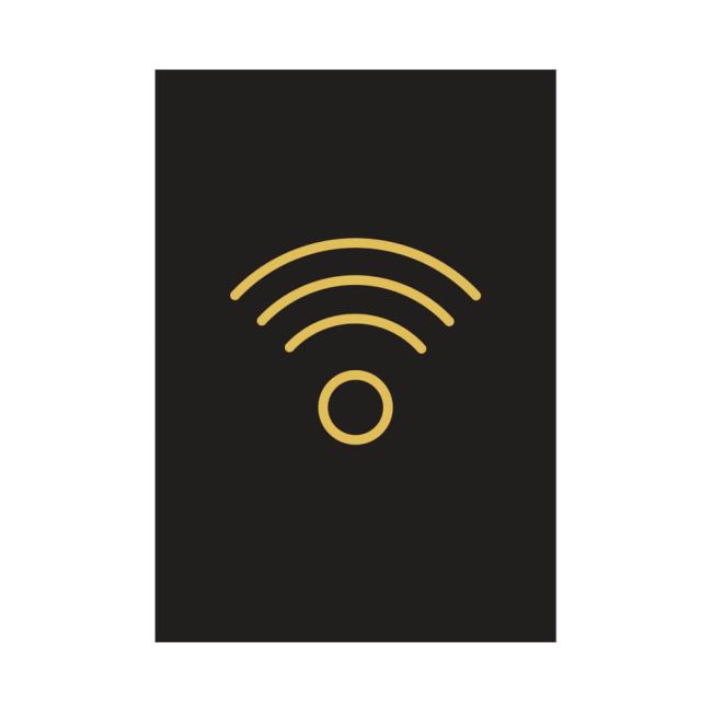 Wireless Sign Rigid Plastic 105x150mm Black/Gold Y6698721 image 1