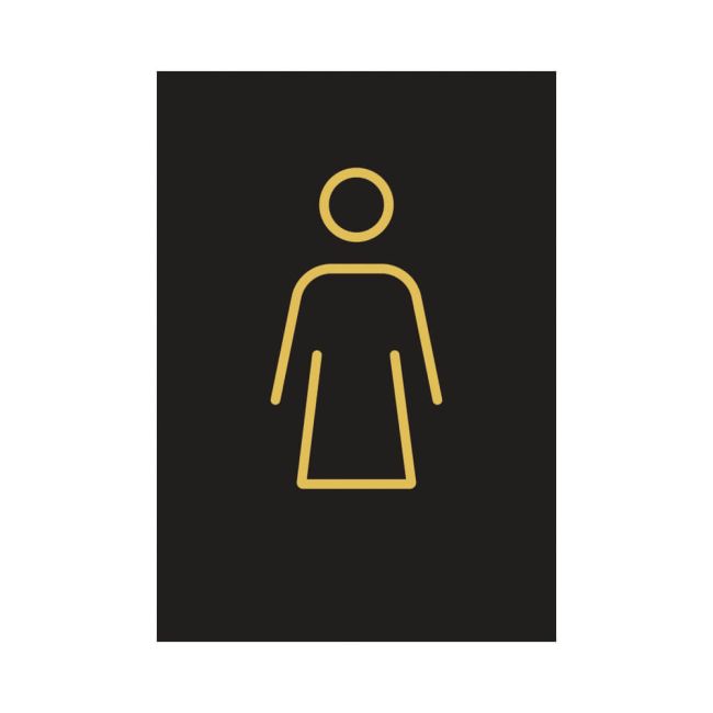 Female Toilet Sign Rigid Plastic 105x150mm Black/Gold Y6698802 image 1