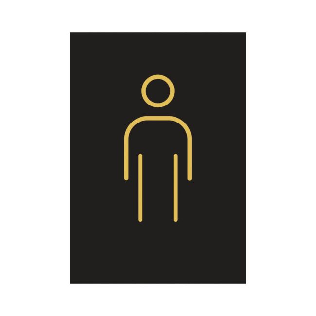 Male Toilet Sign Rigid Plastic 105x150mm Black/Gold Y6698803 image 1