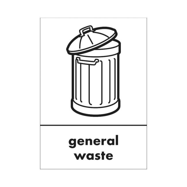 A5 Sign Self Adhesive General Waste (Pack of 5) Y7321004 image 1